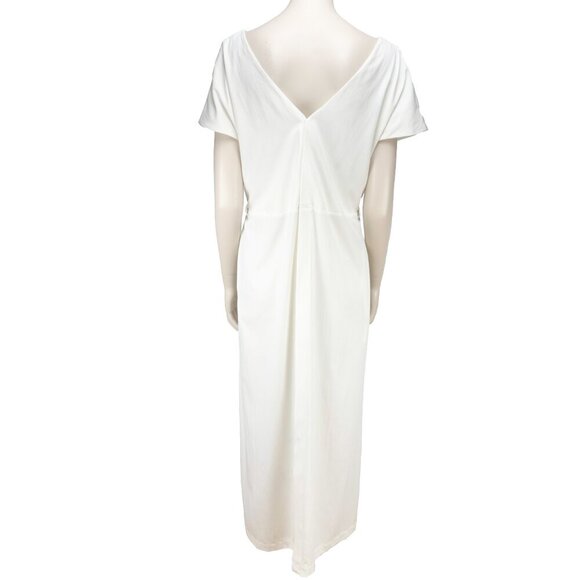 ADAY Minimalist Multiway Stretch Travel Whiteโ Maxi Dress with Black Belt sz S - Picture 9 of 16